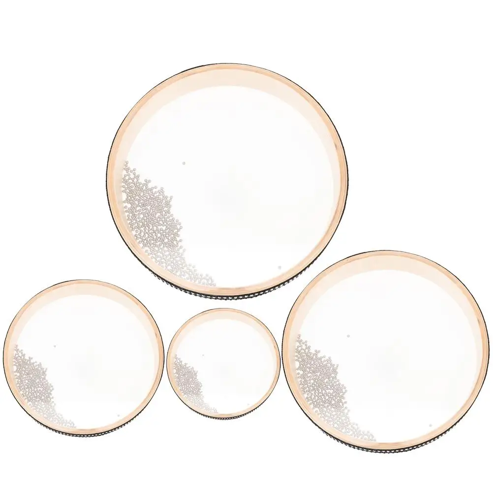 4 Pcs Surf Drum Children Musical Instruments Beads Toy Ocean Sound Wood Percussion Small