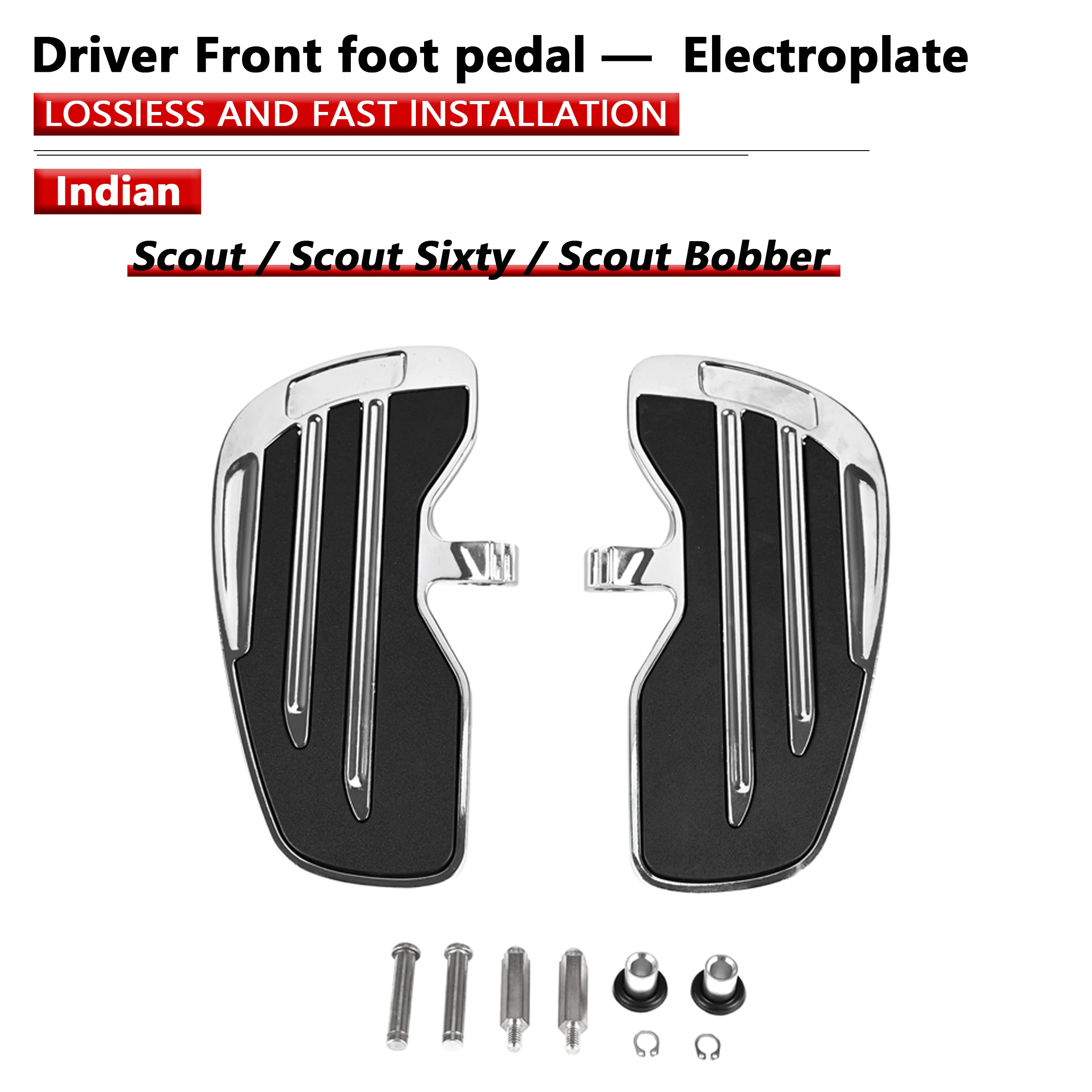 Geschikt voor Indian Scout-accessoires Aluminium vloerplanken Brede antislip-driver voetsteun Compatibel Scout 60/Bobber/Rogue 2015-2024 - afbeelding 1