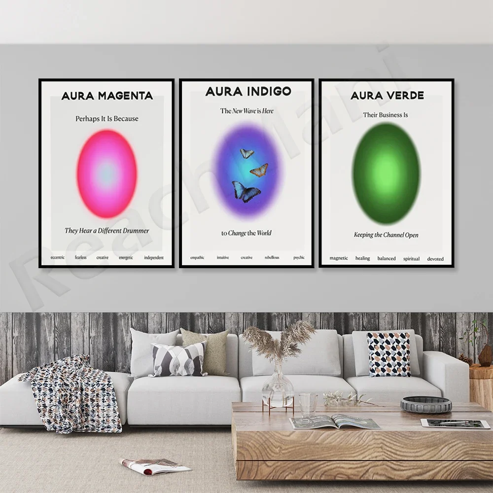 Aura Magenta, Indigo Prints, Rebellion, Spirituality, Psychic, Healing, Concentration, Chakra Poster, Aesthetic Art Decoration P