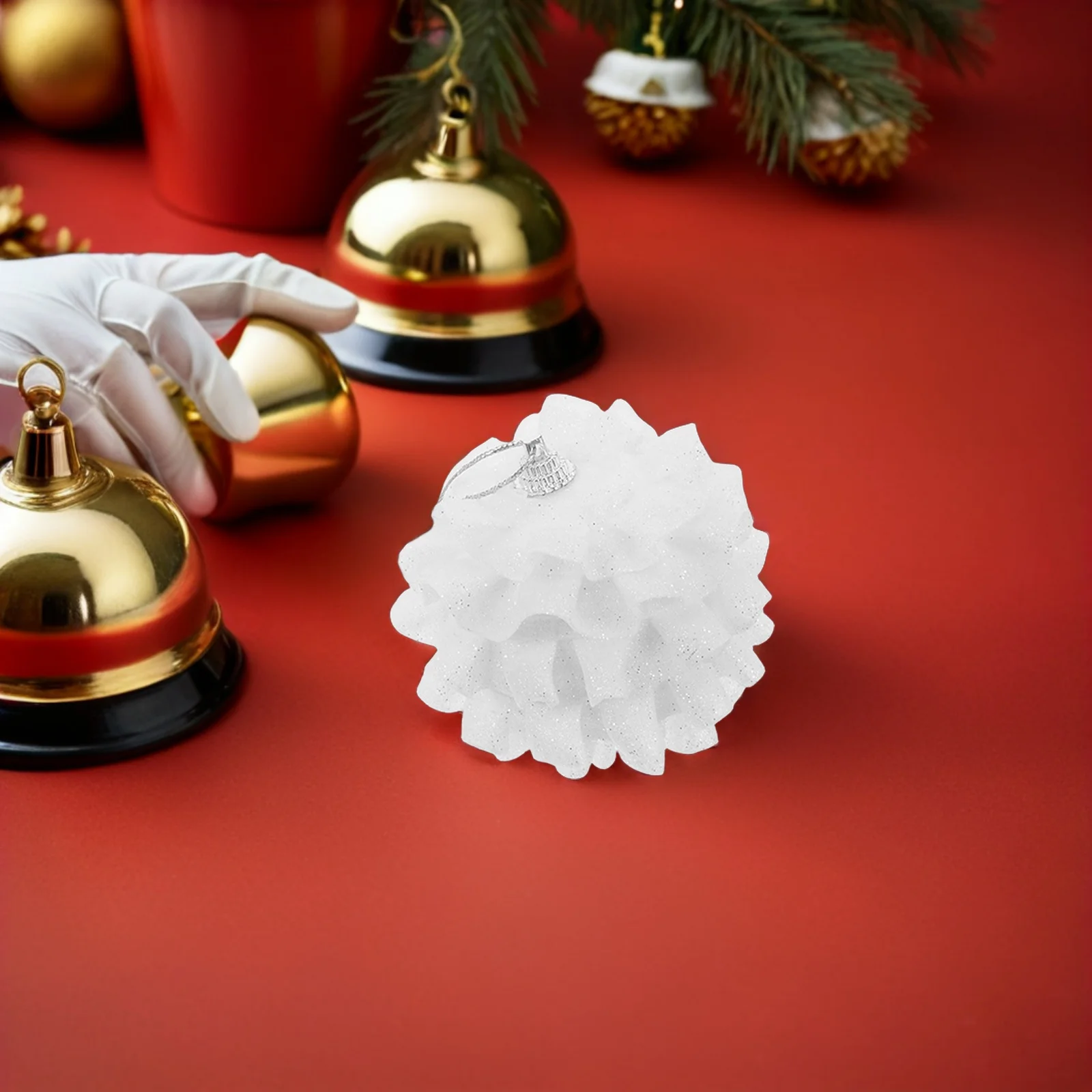 

12pcs Christmas Decoration Balls: Lace Edge Shatterproof Polyester Mini Ornaments For Small Xmas Tree Holiday Party Decor