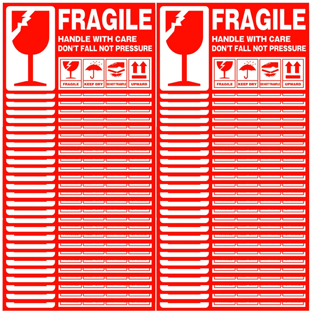 500 Pcs Handle with Care Sticker Fragile Labels Removable Caution Stickers Adhesive Warning Shipping Boxes Paper Office