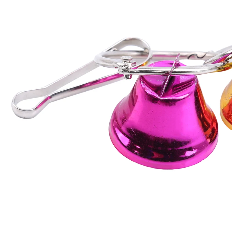 Parrot Hanging Bell Collar Toy Bird Toys Parrot Metal Bell Toy Colorful Parrot Cage Bell Swing For Home petsBird Supplies