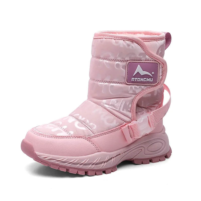 Fashion Children's Snow Boots Winter Outdoor Plush Thick Warm Kids Shoes High Quality Girls Warm Comfortable Non Slip Boots