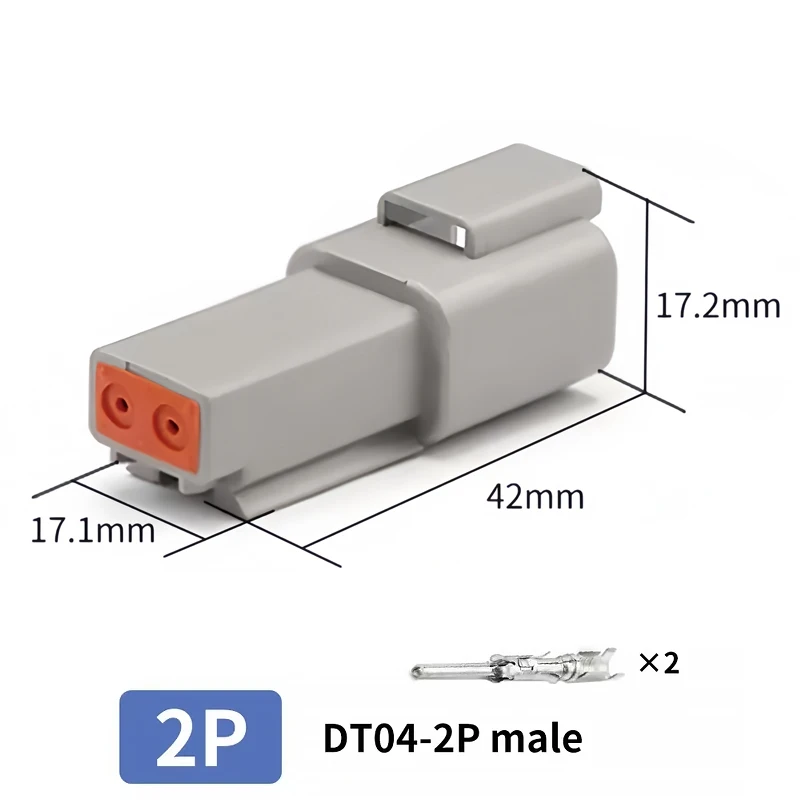 DT06-2S & DT04-2P 2-Pin Deutsch Type DT Series Waterproof Connector - Heavy Duty Automotive Plug for Truck Wire Harness T&I Online Store