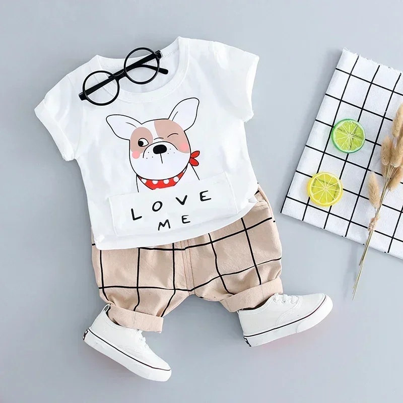 

Summer Baby Boys Girls Clothing Sets Children Short Sleeve T Shirt Shorts Toddler Kids Cartoon Outfits Infant Clothes 0-4 Years
