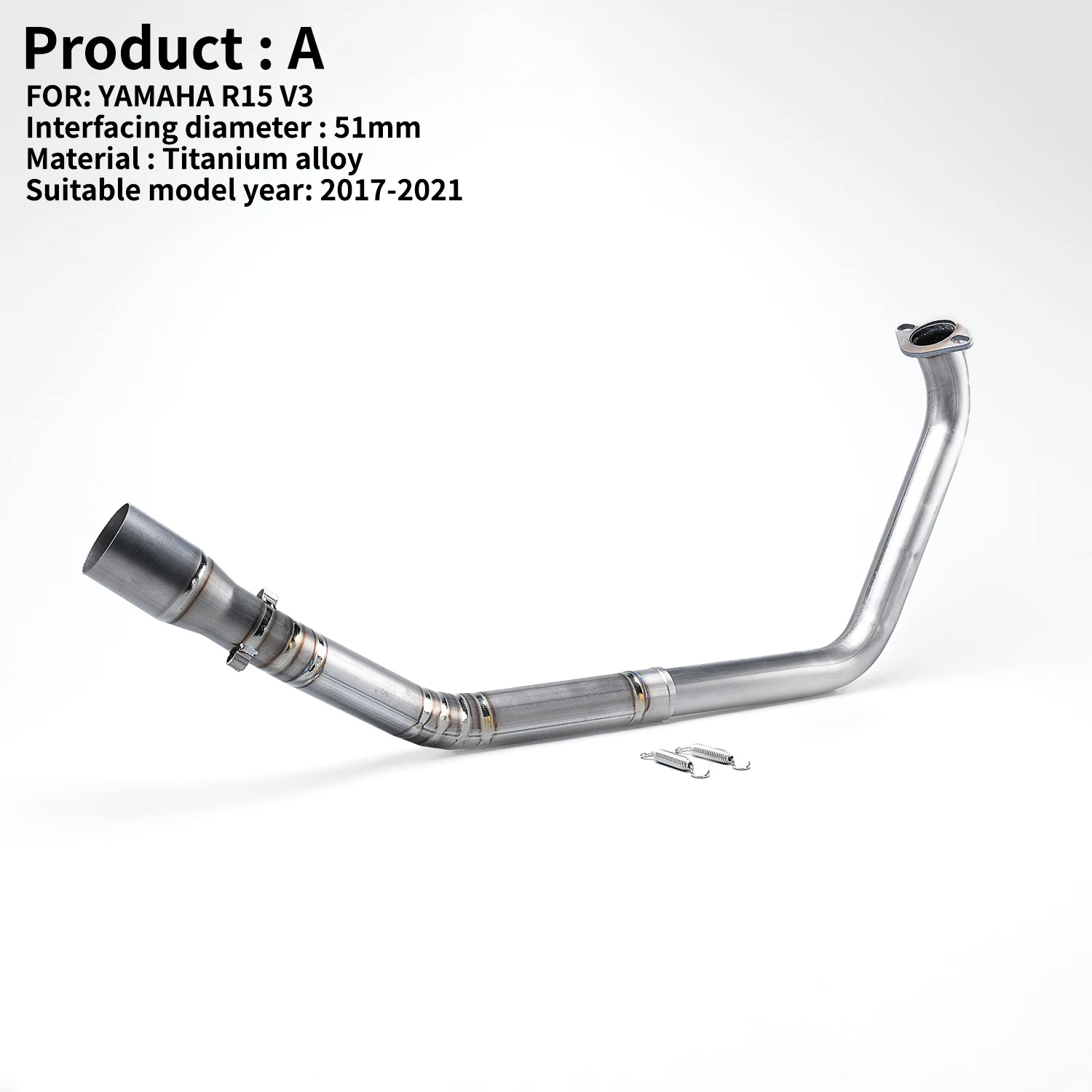 Modifikasi Sistem Knalpot Motor Ti. Pipa Penghubung Tengah Slip On Tanpa Knalpot Untuk Yamaha R15 V3 MT15 MT125 2017-2021