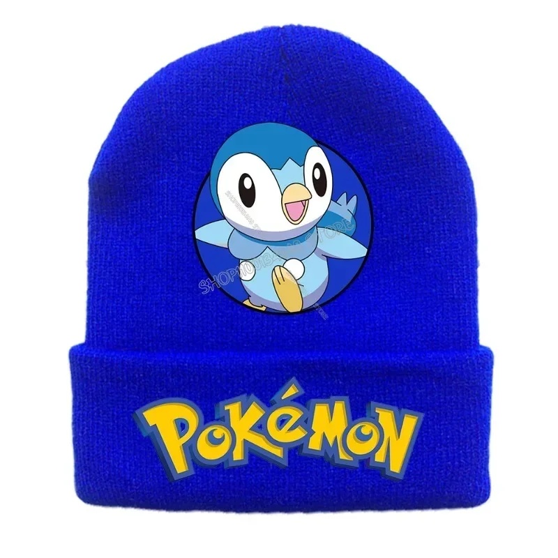 Boné de lã Pokémon, figura Pikachu, desenho animado Anime Skullies, Gorros para meninos e meninas, chapelaria de inverno, presentes de Natal