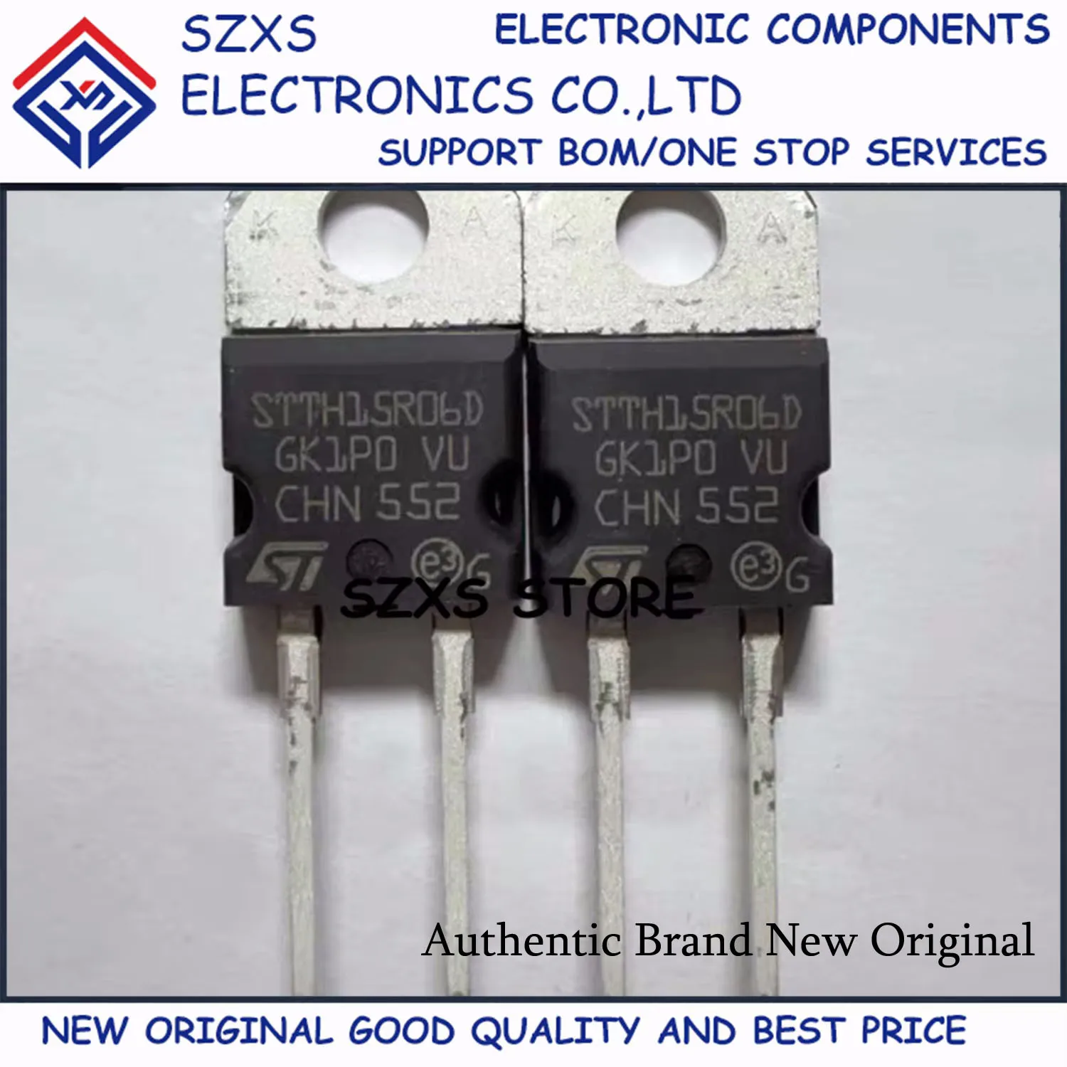 New Original 10Pcs STTH15R06D TO-220 600V 15A Fast Recovery Diode Electronic Components Good
