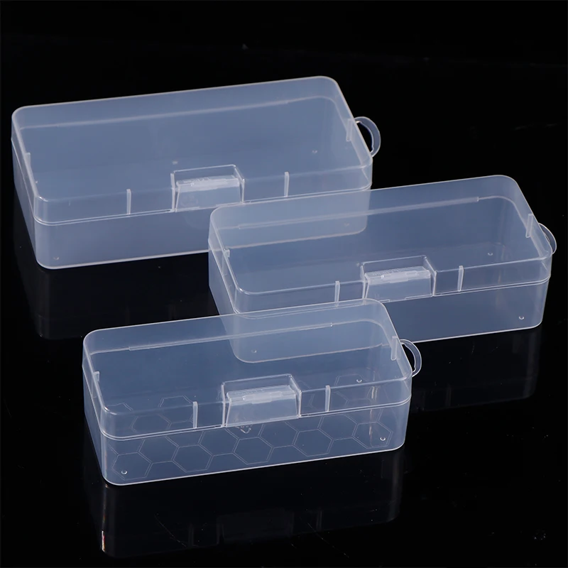 ● Nail Art Storage Box Nail Parts Organizer Clear Cuboid Plastic Container Packaging Case For Nail Brush File Manicure Tools view 3