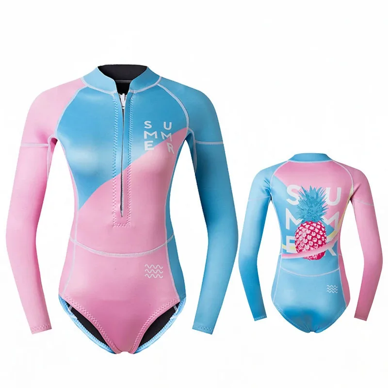 Snorkeling Spa Thin New Sunscreen Dive Skin Women Diving Suit Long Sleeve One-Piece Swimsuit Surfing Swimming