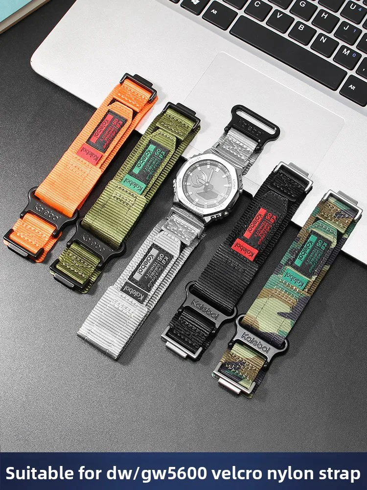 Suitable for Casio Small Square DW5600/GW-M5610 GW-B5600 Nylon Watch Strap 16mm
