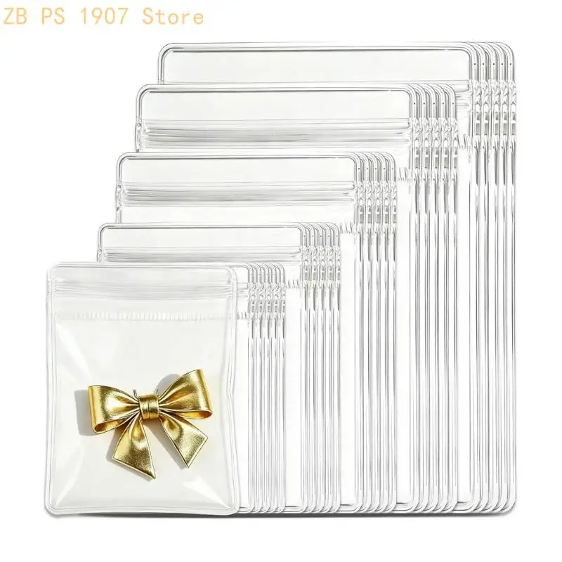 

50 Pieces Jewelry Organizers Bags Resealable Clear Travel Storage Pouches 55KA
