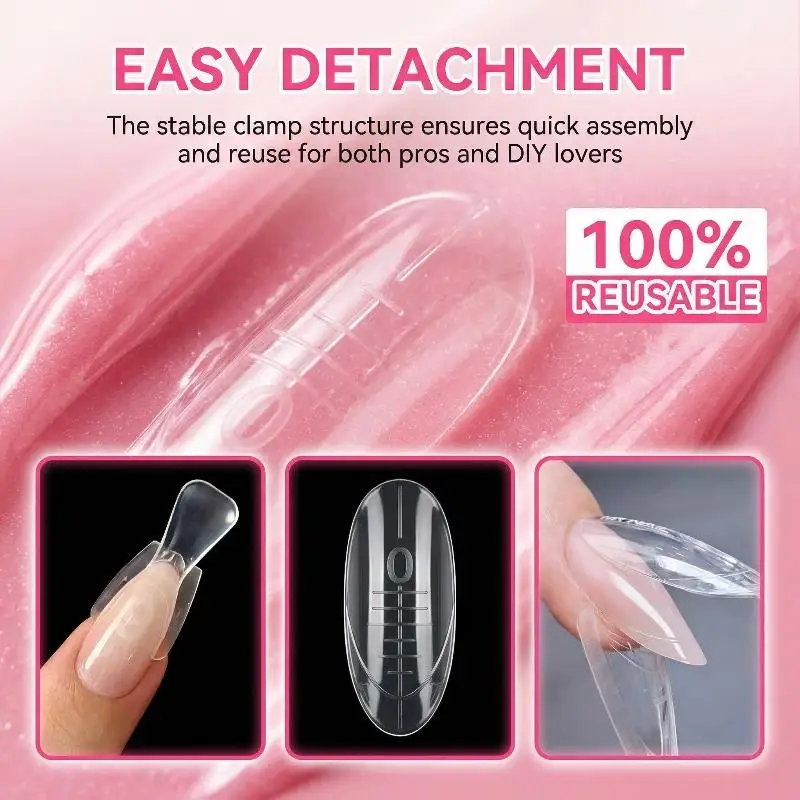 Sandwich Dual Nail Forms Coffin Nail Tips Extension Mold Kit 60 240 300pcs for Easy Home Salon Manicure
