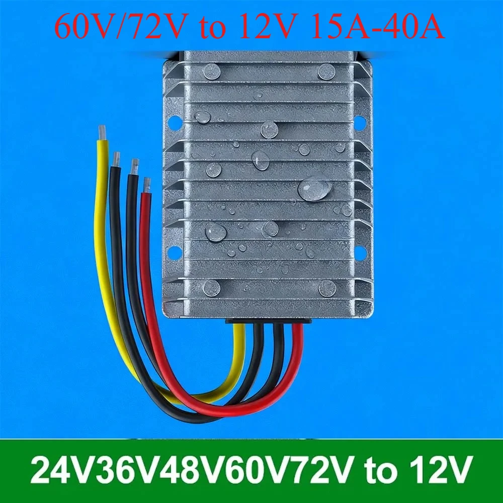 60V/72V to 12V 15A-40A On-board Step-down Converter 15V-90V Inverter 36V/48V to 12V Step-down Module DC Power Converter