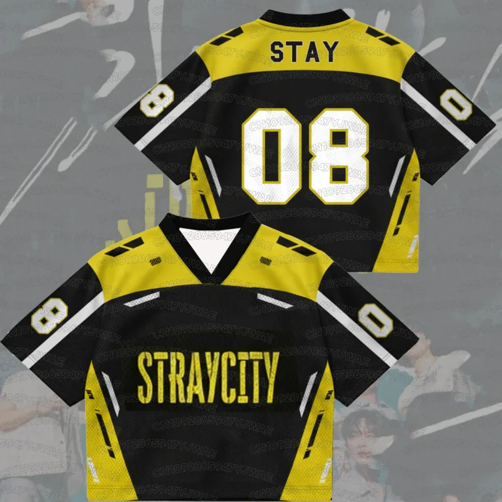 Camiseta de Verão Masculina e Feminina de Manga Curta para Fãs de Kpop - Camiseta do Concerto Stray City 2026 World Tour