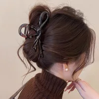 13cm Acrylic Ribbon Bow Hair Claw Glossy Crab Hair Clip Shark Ponytail Holder Barrettes Headwear for Women Hair Accessories 4