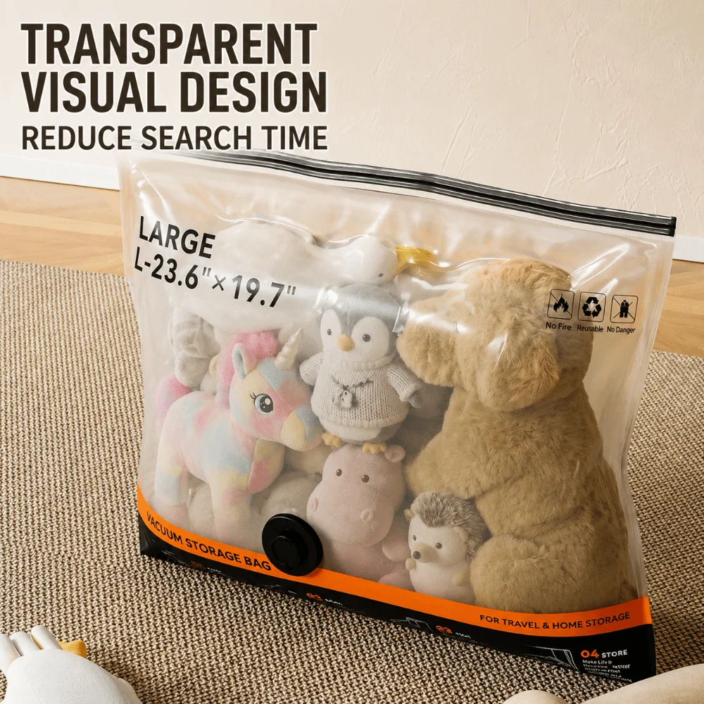 Dustproof Vacuum Storage Bag Double Seal Airtight Vacuum Compression Bag Moisture-Proof PA+PE Composite Compression Bag