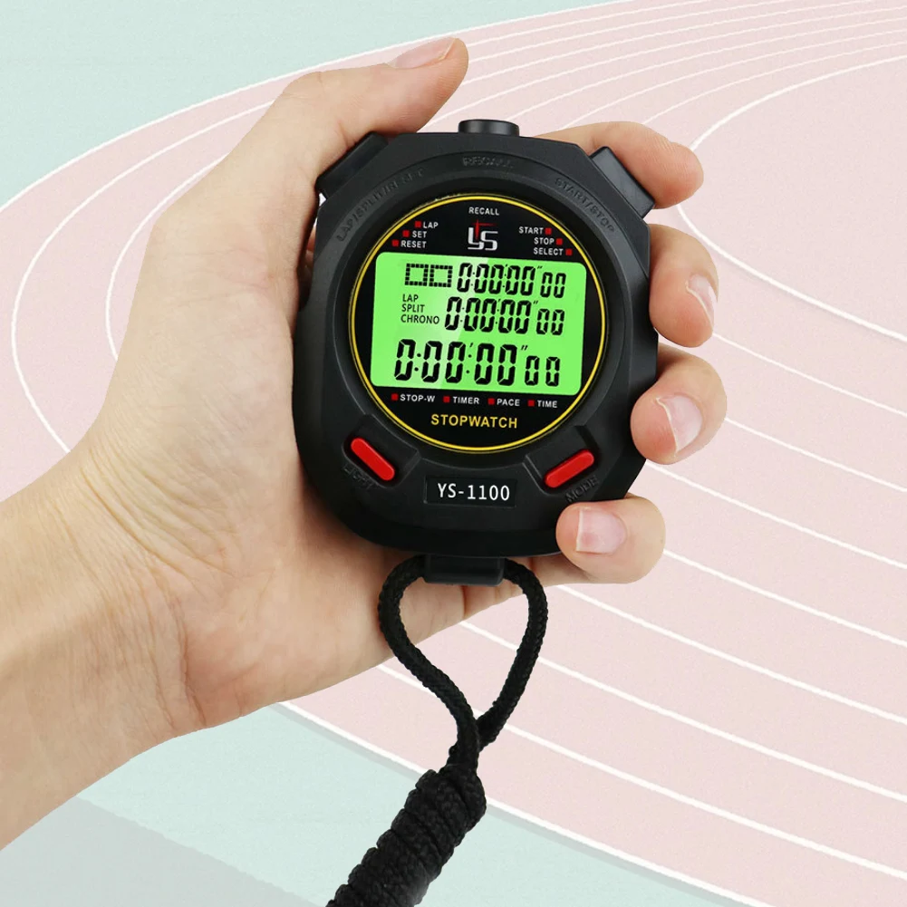 Cronometro digitale portatile professionale cronografo Timer per allenamento sportivo strumento Timer di precisione cronometro elettronico luminoso