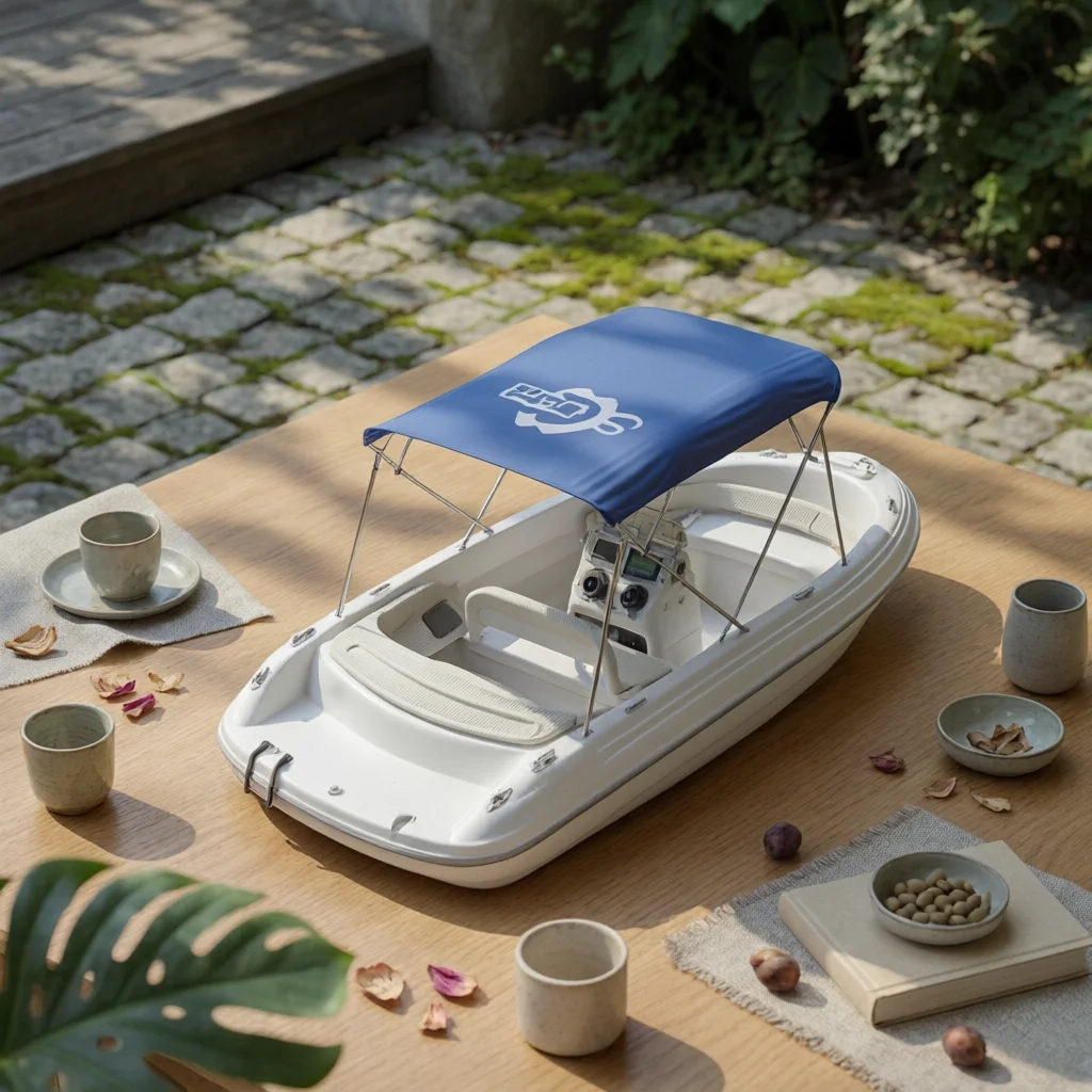 Bimini Top with Frame Aluminum-Alloy Marine Sunshade Boat Canopy Foldable Boat Top with Frame Collapsible for Boaters, Deck