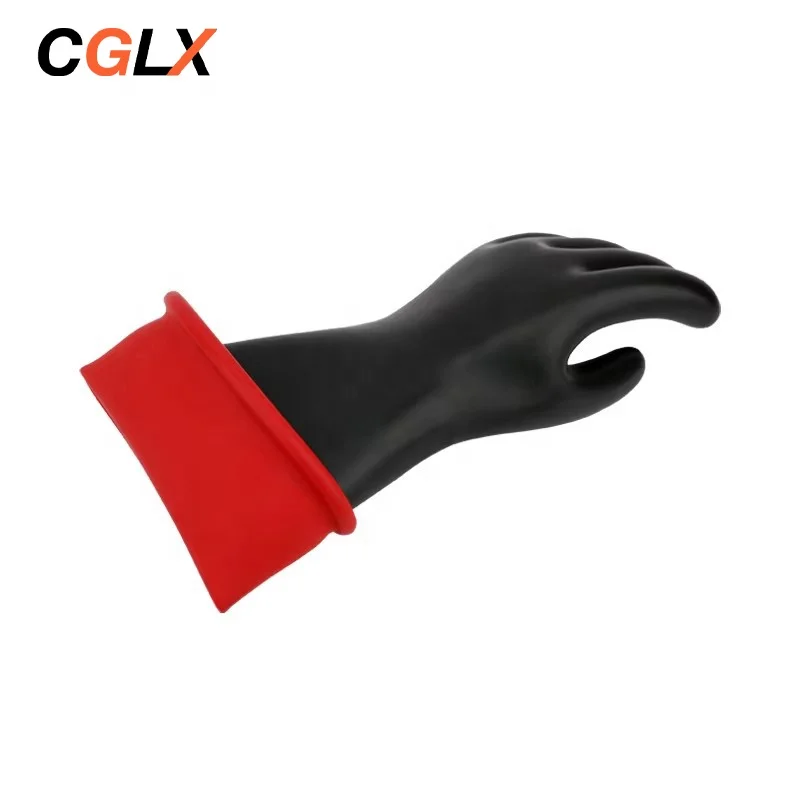 High Voltage 10kv Insulated Gloves Class 1 Live Rubber Gloves Withstand 3000v Electrical Labor protection Insulating Gloves Ce