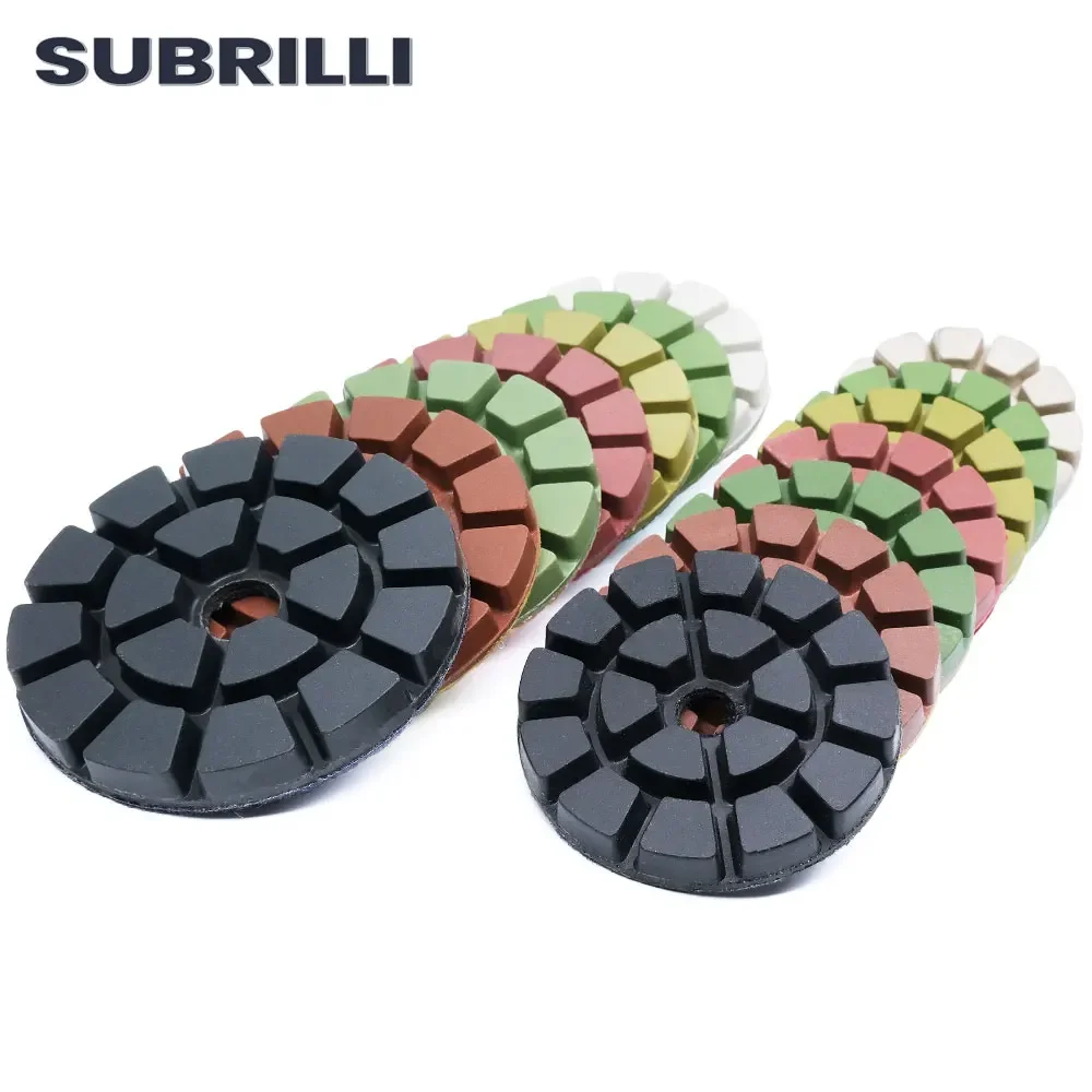 SUBRILLI 3/4 Inch Diamond Polishing Wheel Floor Renew Sanding Disc Concrete Stone Granite Marble Repair Resin Bond Polish Pads