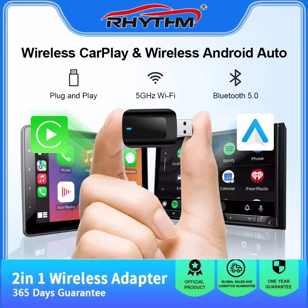 Wireless Adapter CarPlay Android Auto 2in1 Smart Dongle Play&Plug   Compass Grand  Renegade  Gladiator