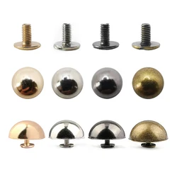 10sets Dome Cap Rivets Studs Round Head Spike Studs Punk Spots Garment Leather Belt Wallet Decor Fasteners Parts DIY Accessories
