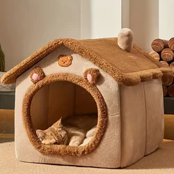 Casa plegable para mascotas, casa lavable extraíble para gatos, cueva para cachorros, sofá, cama para mascotas, casa para perros extra pequeños y gatos pequeños y medianos