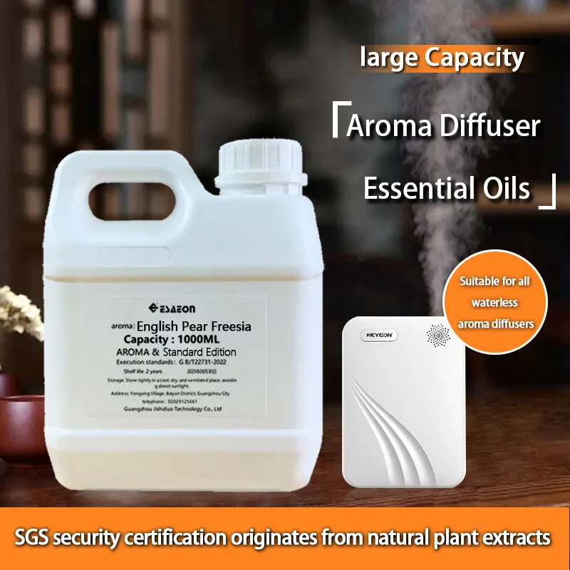 ESAEON 1000 مل (33.8 أونصة سائلة) الزيوت العطرية الإنجليزية Pear Freesia - لجميع آلات الروائح بدون ماء وآلات الروائح الفندقية