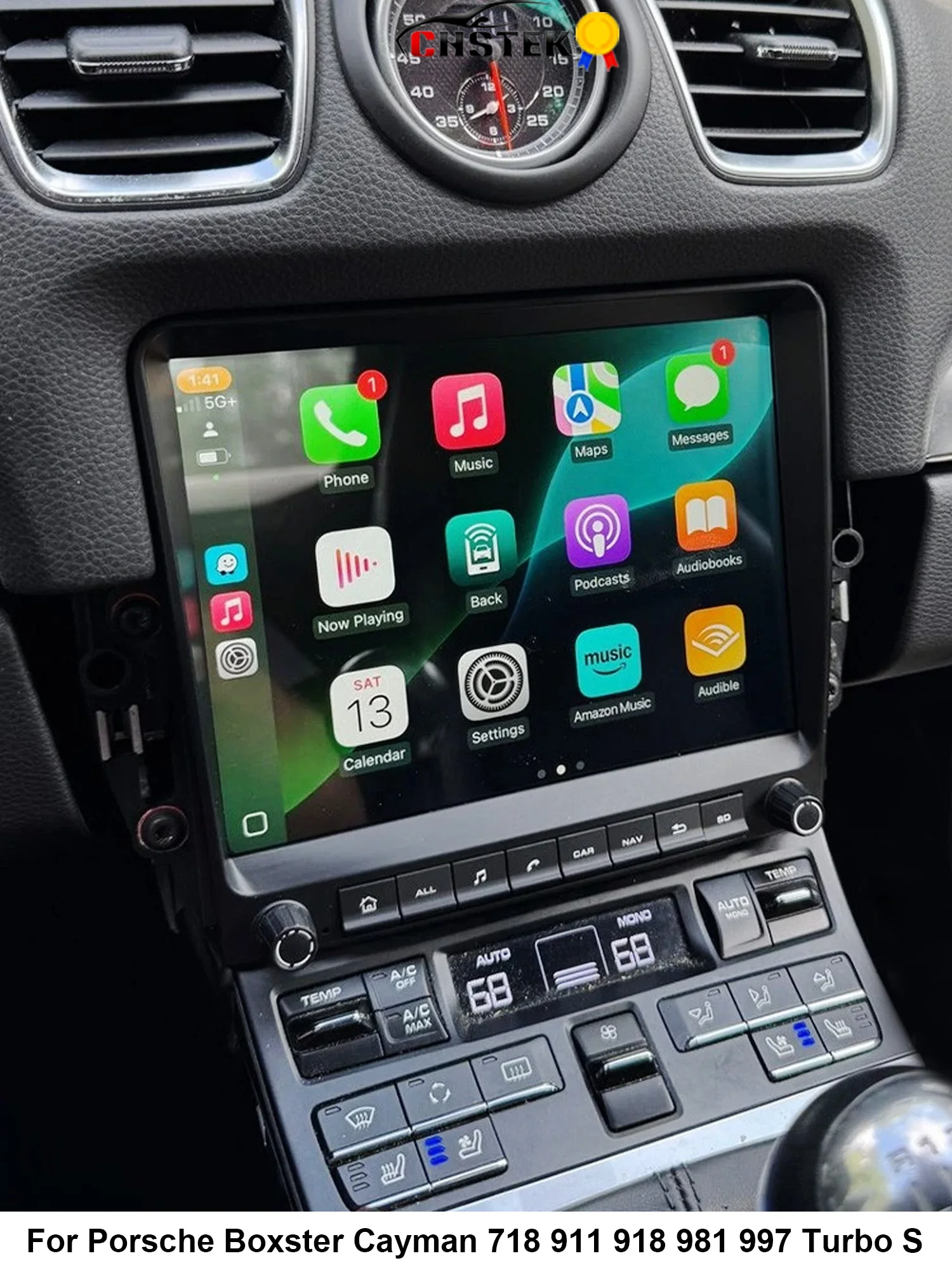 Radio para Auto CHSTEK con Android 14 y Carplay para Porsche Cayman 981 918 911 Boxster 718 982 997 991.1 992.1, Estéreo, GPS, Navegación, WIFI, 4G, BT, FM 1