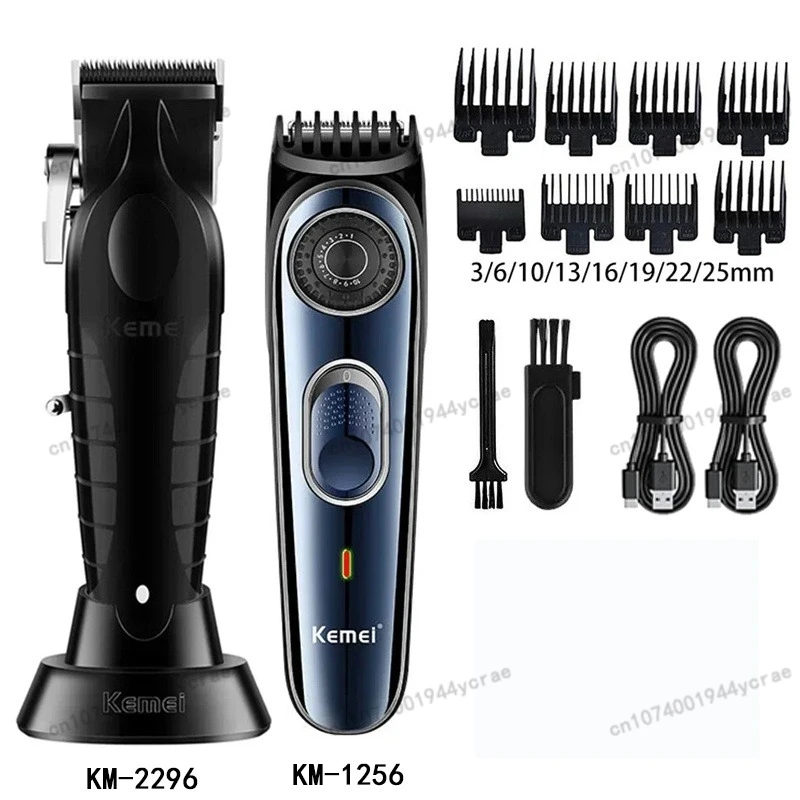 Máquina de Cortar Cabelo Kemei KM-2296 KM-1256 KM-3382, Aparador Elétrico Profissional para Homens