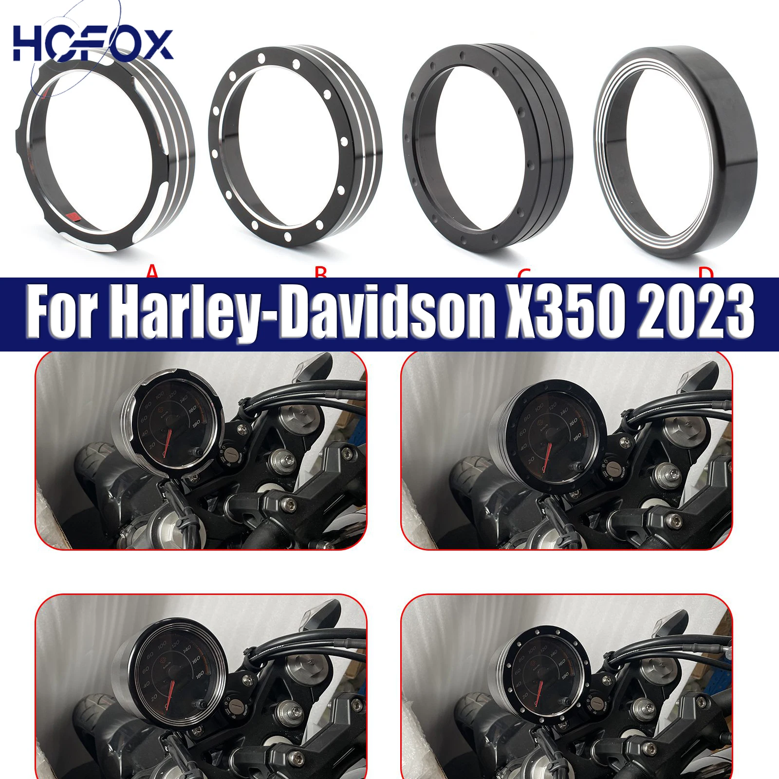 

Motorcycle Speedometer Trim CNC Bezel Ring Burst Cover For Harley-Davidson X350 2023 Speedometer Cover Guard