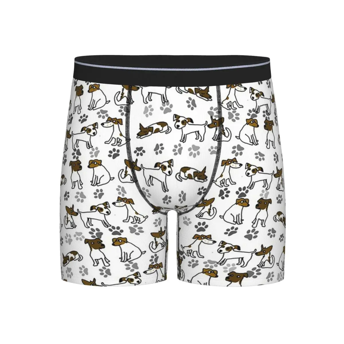 

Long Boxer Underpants Shorts Funny Jack Russell Terrier Cartoon Pattern Panties Men's Soft Underwear for Homme Man Gifts