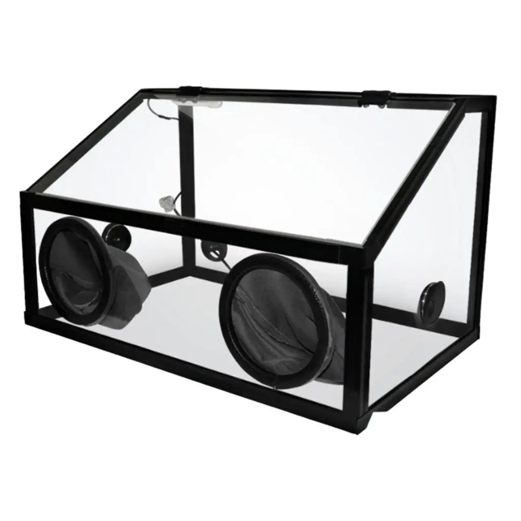 Acrylic Transparent Dust Shield Enclosure 58x35x35cm Grinding Polishing Station Cover for Laboratory Bench