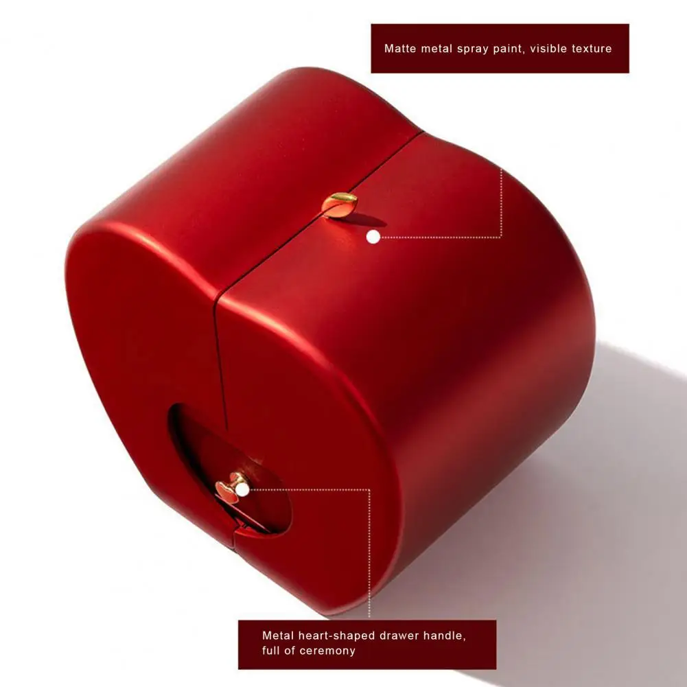 Jewelry Organizer Elegant Apple-shaped Jewelry Storage Box with Long-lasting Soap Flower Necklace Ring Gift Case for Christmas