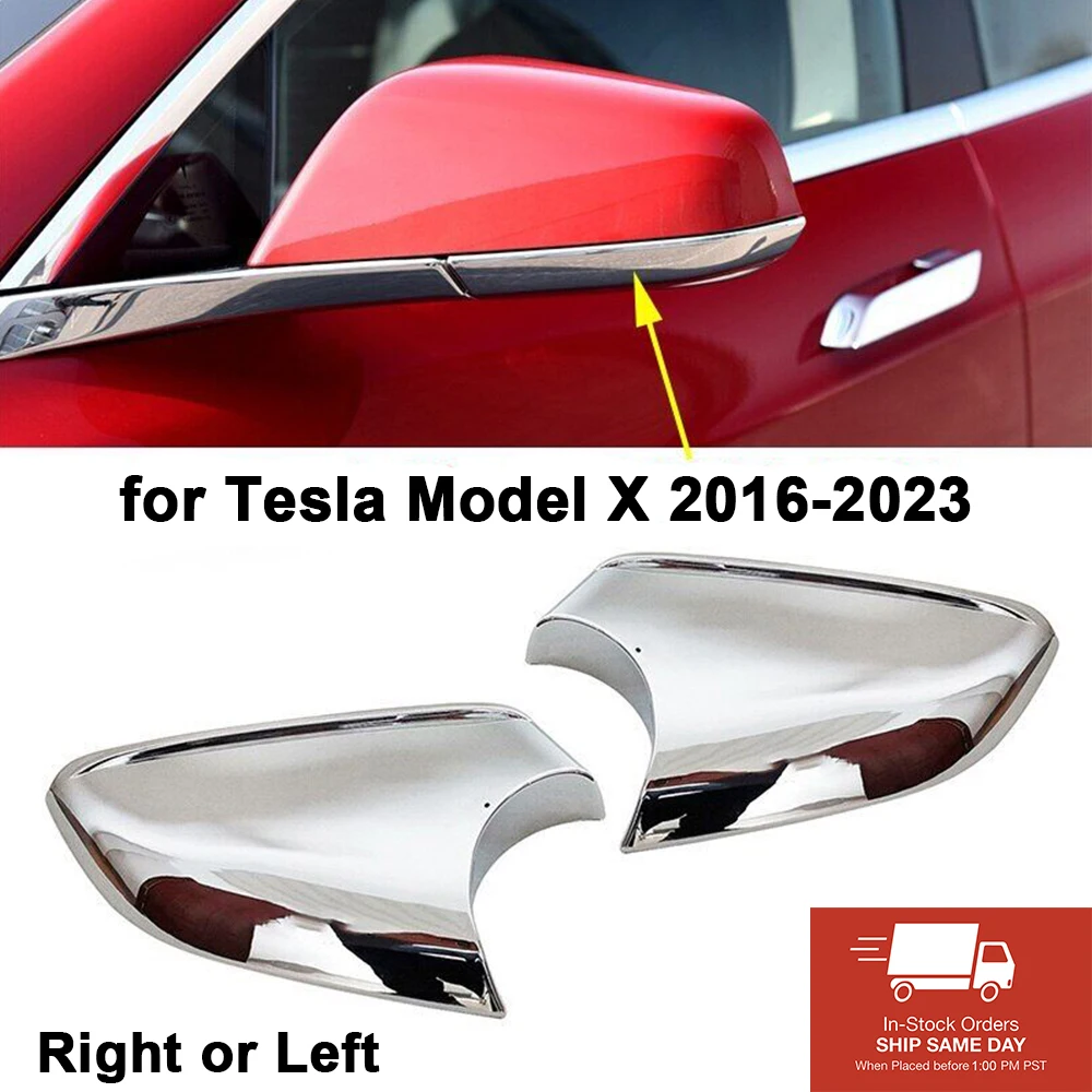 

Brand New 1 Pair Chrome Left & Right Door Wing Mirror Cover Lower Holder For Model X 2016-2023