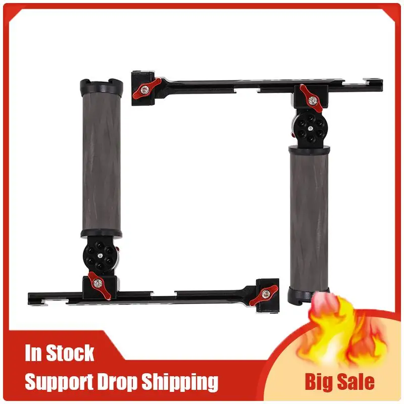 Top Deals Adjustable Handgrip Dual Carbon Handle Grip Clamp Mount For DJI Ronin RSC 2 RS2 Handheld Stabilizer Monitor Bracket