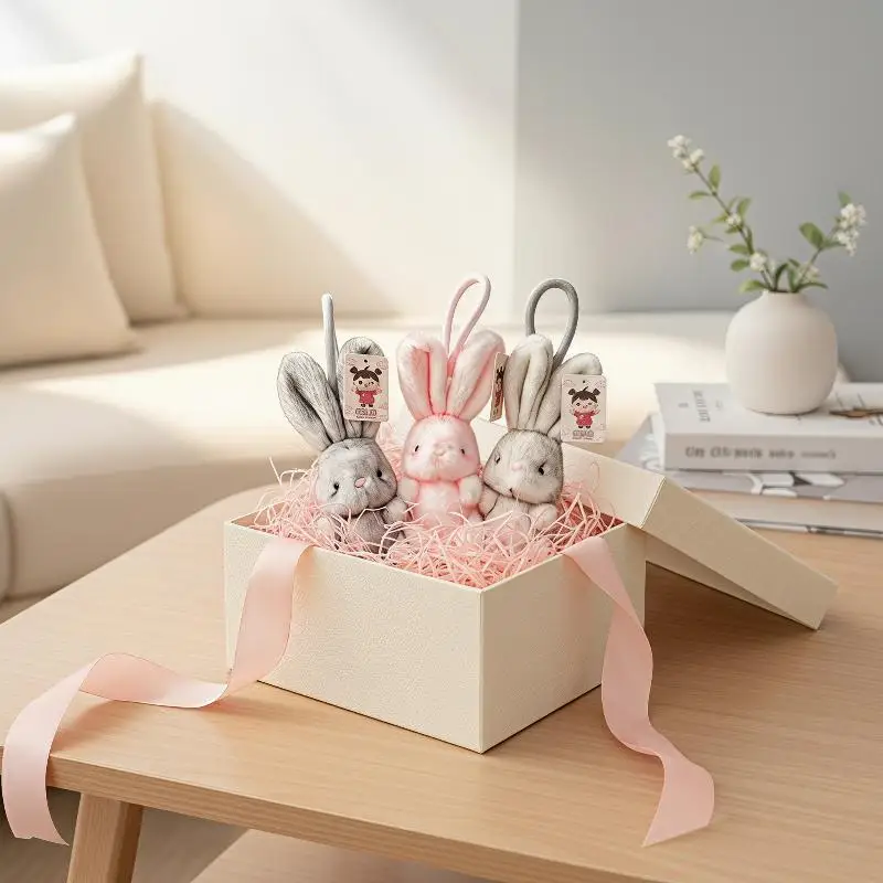 Cute Rabbit Plush Keychain Soft Stuffed Bunny Doll Pendant Scented Bag Ornament Lovely Decor For Backpack Handbag Party Gift