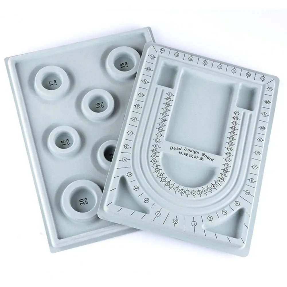 

Jewelry Bead Board with Scale Groove Design 3 U-Shaped Channels Board Jewelry Bracelet Necklace Making Tool