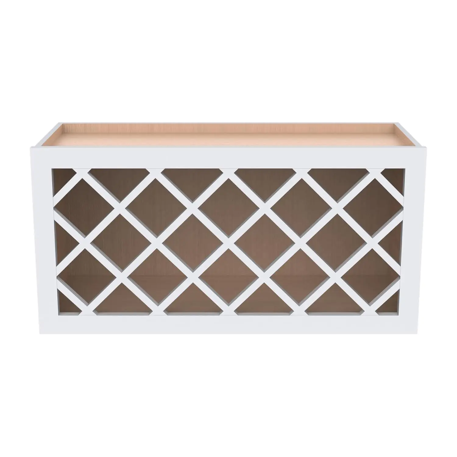

Solid Wood RTA Wine Bottle Rack Wall Cabinet with Lattice Panels - Wine Storage for Bar, Pantry, Cellar &, Customized
