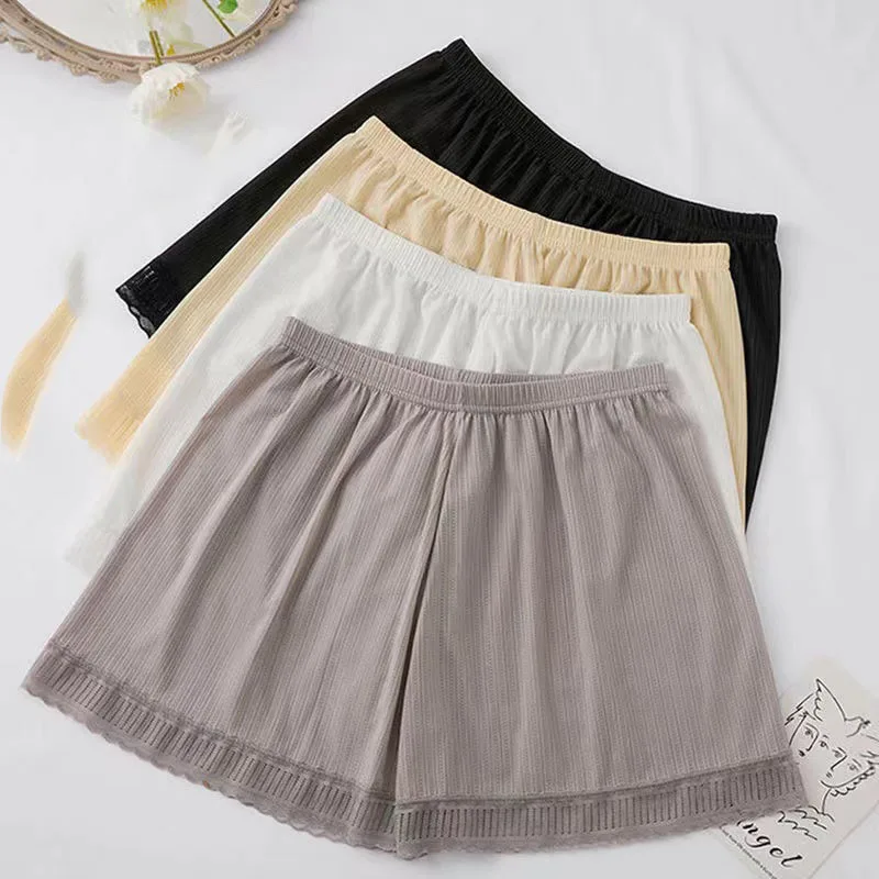 New Summer Women\'s Safety Pants Lace Comfort Loose  Homewear Pajamas Shorts Ladies Underskirt Anti Emptied Shorts Sleep Bottoms