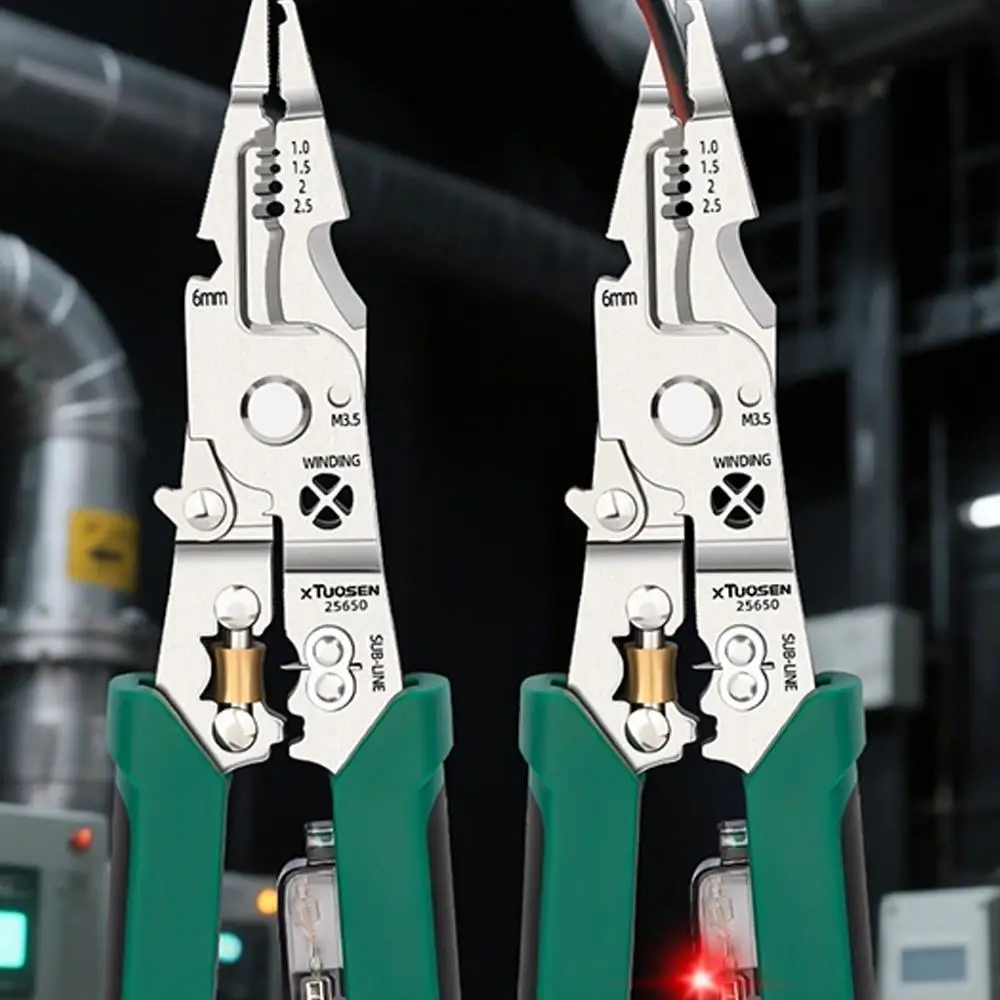 

Инструмент для зачистки проводов, многофункциональные плоскогубцы для зачистки проводов с функцией тестирования напряжения и нескользящей ручкой для электрооборудования S4Y5