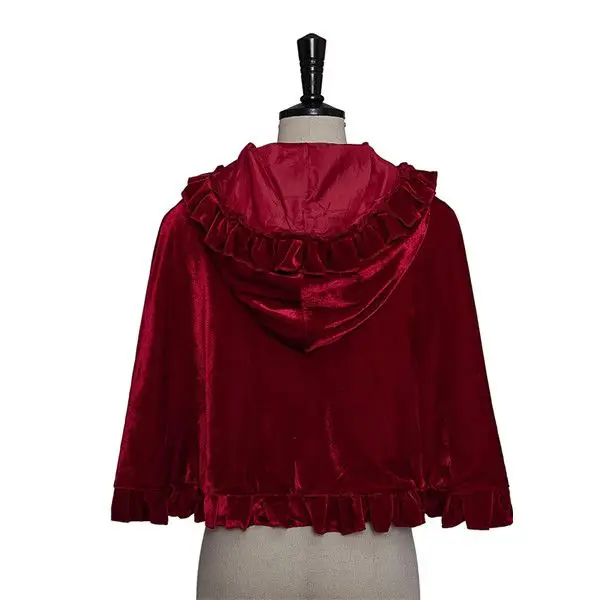 Capa de terciopelo estilo Lolita para mujer, abrigo corto liso gótico Vintage con capucha, prendas de vestir, cárdigan informal de moda coreana, Chic