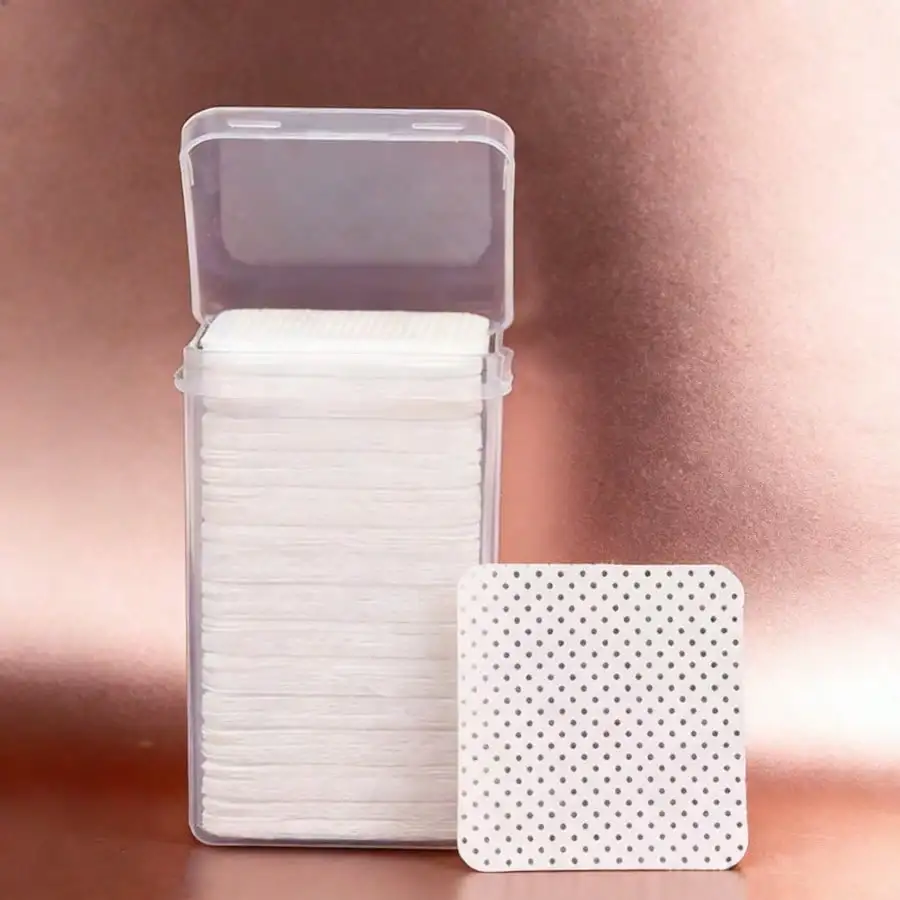 Disposable Lint‑Free Cotton Cleaning Pads, Eyelash Glue Bottle Nozzle Wiping Wipes, Multipurpose Accessory for Eyelash Extension & Nail Art, for Salon and Daily Use
