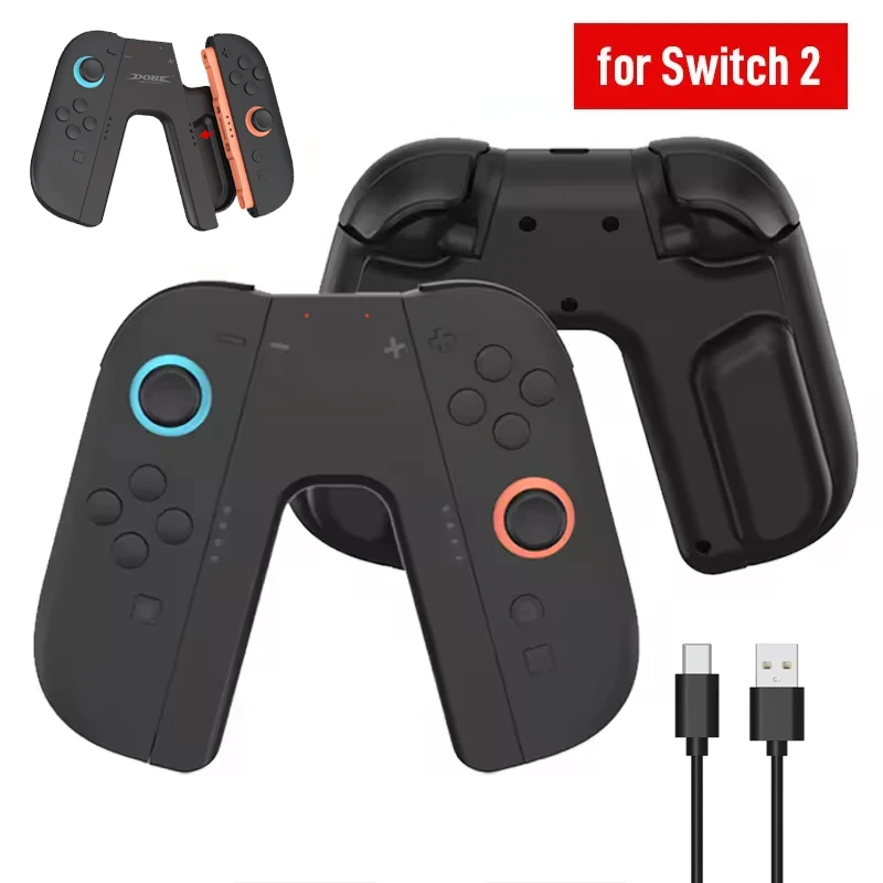 Charger Grip Bracket for Switch 2 Joy-Con Controller Grip Handle Portable Charging Station Base for Switch 2 Gaming Accessories
