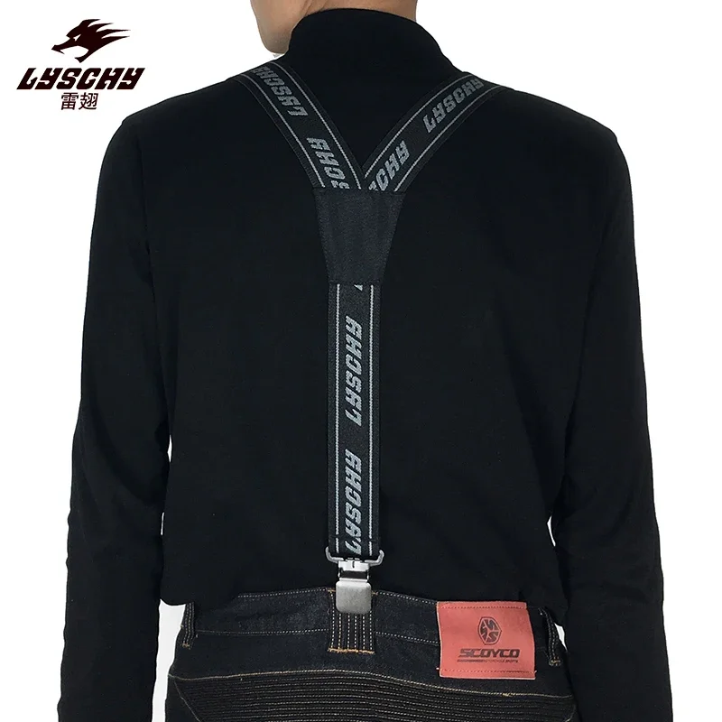 Heavy Duty Braces Straps For Motorcycle Bike Riding Pants Elastic Adjustable Y Back Suspender Straps For Motocross Racing Pant