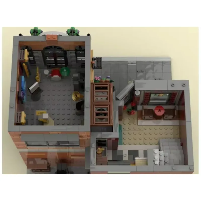 Moc بنة وحدات وسط المدينة ماجيك متجر نموذج التكنولوجيا الطوب لتقوم بها بنفسك تجميع مدينة عرض الشارع لعبة هدايا العيد