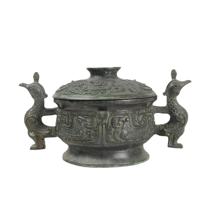 دونغ جي غوي سلالة تشو الغربية منتصف الطقوس الغذائية سفينة العتيقة البرونزية الحرفية بيع المصنع مباشرة بالجملة جمع #5