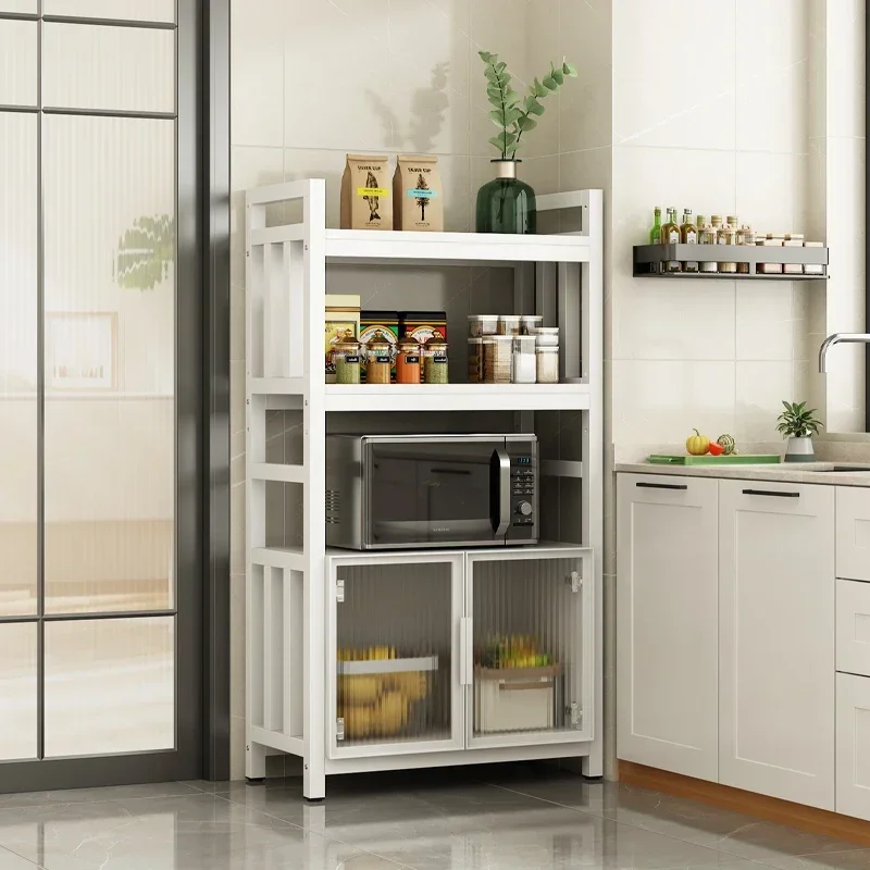 Solid Wood Storage Cabinet Adjustable Kitchen Ecological Board Shelf Microwave Oven Floor Multi Layer Stable