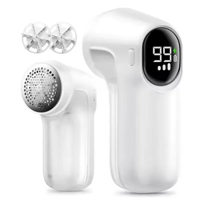 Adjustable 3-Speed Rechargeable Lint Shaver Debobbler 6-Leaf Blade LED Light Fabric Material Bobble Remover Home Appliance